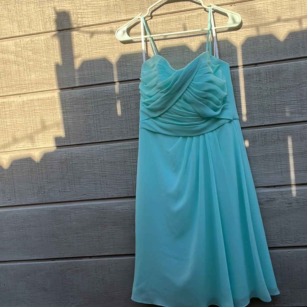 Sorella Vita light blue dress. Size 10. Removable straps.